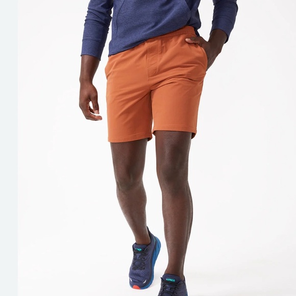Outdoor Voices Orange Athletic Shorts Mid-Length Relaxed Fit - Picture 1 of 6